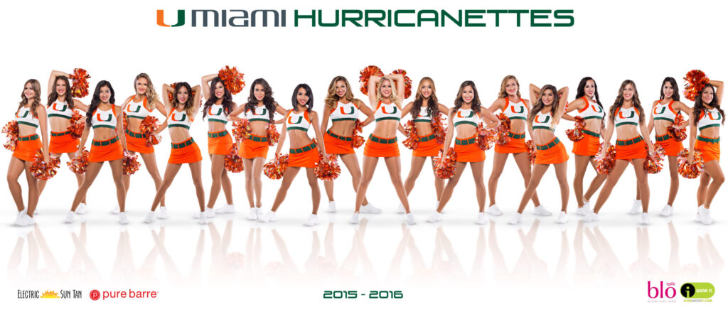 A group of cheerleaders posing for the camera.